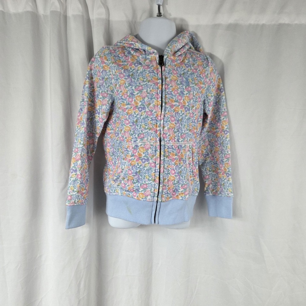 Polo Ralph Lauren Hoodie Girls 4T Multicolor Floral Full Zip Terry Jacket